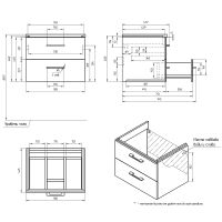 Тумба под раковину Cersanit Lara 60 подвесная Белая арт-64133 — фото 9, Тумбы под раковину