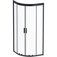 Душевой уголок AM.PM Gem 80х80 профиль Черный матовый стекло прозрачное арт-W90G-401-080BT — фото 1, Душевые уголки четверть круга