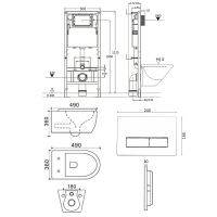 Товар: Комплект унитаза с инсталляцией Agger с сиденьем Микролифт и клавишей смыва Хром глянцевый арт-ATI07150+APB200 - фото 11 Комплект унитаза с инсталляцией Agger с сиденьем Микролифт и клавишей смыва Хром глянцевый арт-ATI07150+APB200 — фото 11, Комплекты унитаз + инсталляция