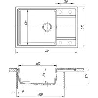 Кухонная мойка Florentina Липси-780 XL Мокко арт-20.505.D0780.303 — фото 5, Кухонные мойки