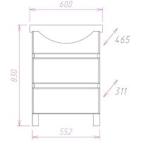 Тумба под раковину Onika Элита 60.13 Олива Белая арт-106121 — фото 3, Тумбы под раковину