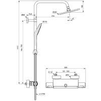 Душевая система Ideal Standard Ceratherm T50 с термостатом Хром арт-A7230AA — фото 11, Душевые стойки