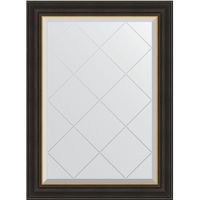 Зеркало Evoform Exclusive-G 86х64 с гравировкой в багетной раме - Черное дерево с золотом 71 мм арт-BY 4531 — фото 1, Зеркала в ванную комнату