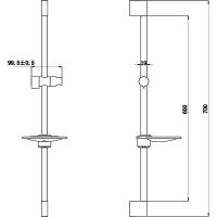 Душевая штанга Bravat Хром арт-D141C-1 — фото 2, Штанги для душа