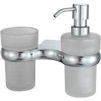 Дозатор для жидкого мыла WasserKRAFT Berkel со стаканом для зубных щеток Хром арт-K-6889 — фото 1, Дозаторы