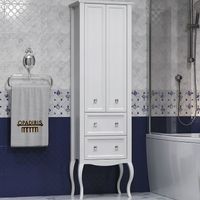 Шкаф пенал Opadiris Валери 56 Белый матовый арт-00-00007339 — фото 1, Пеналы для ванной комнаты