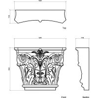 Капитель Европласт 110x346x420 мм арт-1.21.002 — фото 2, Колонны