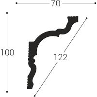 Карниз Bello Deco XPS К 10 2000x100x70 мм арт-00-00004642 — фото 4, Карнизы