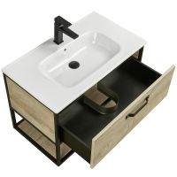 Тумба под раковину Aquaton Лофт Фабрик 80 подвесная Дуб эндгрейн арт-1A242401LTDU0 — фото 4, Тумбы под раковину