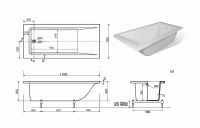 Ванна из искусственного камня Эстет Дельта 160х70 без гидромассажа арт-ФР-00001221 — фото 8, Ванны из искусственного камня