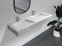 Раковина Abber Stein 152 двойная Белая матовая арт-AS2643-1.5 — фото 3, Раковины подвесные