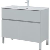 Тумба под раковину Aquanet Алвита New 100 Серая матовая арт-277556 — фото 8, Тумбы под раковину