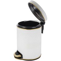 Ведро для мусора Geralis Punto Белое, кант Золото, 5 л арт-V-PWG-B — фото 2, Мусорные ведра