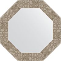 Зеркало Evoform Octagon 53х53 в багетной раме - Соты титан 70 мм арт-BY 3748 — фото 1, Зеркала в ванную комнату