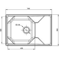 Кухонная мойка GranFest Unique GF-ая арт-U-740L сер — фото 3, Кухонные мойки
