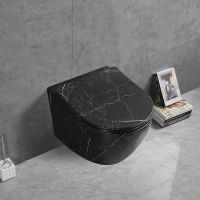 Унитаз Ceruttispa Sella Aria Tornado MMB подвесной Черный матовый мрамор с сиденьем Микролифт арт-CT9531 — фото 2, Подвесные унитазы