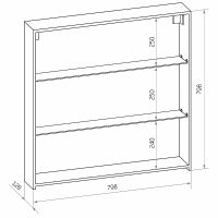 Зеркальный шкаф Континент Mirror Box black Led 80 с подсветкой Черный арт-МВК052 — фото 14, Зеркальные шкафы в ванную