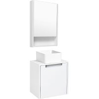 Тумба под раковину Runo Бари Микра 40 подвесная Белая арт-00-00001975 — фото 5, Тумбы под раковину