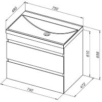 Товар: Тумба под раковину Aquanet Нота New 75 подвесная Белый глянец арт-335418 - фото 10 Тумба под раковину Aquanet Нота New 75 подвесная Белый глянец арт-335418 — фото 10, Тумбы под раковину