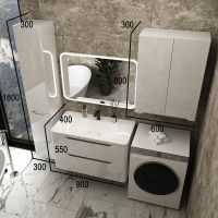 Тумба под раковину Style Line Марелла 90 Люкс Plus подвесная Белый глянец антискрейтч арт-СС-00002414 — фото 6, Тумбы под раковину