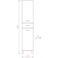 Шкаф пенал Onika Модерн 40.17 L с бельевой корзиной Белый арт-404009 — фото 5, Пеналы для ванной комнаты