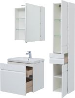 Тумба под раковину Aquanet Палермо 60 подвесная Белый глянец арт-203934 — фото 8, Тумбы под раковину