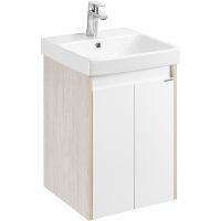 Тумба под раковину Aquaton Сканди Doors 45 Белый глянец Дуб верона арт-1A278701SDB20 — фото 4, Тумбы под раковину