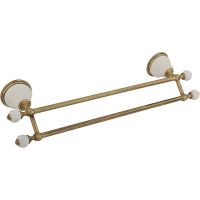 Полотенцедержатель Migliore Olivia двойной Бронза Белый арт-17439 — фото 1, Полотенцедержатели