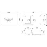 Кухонная мойка Domaci Бьелла DMC-76K арт-GWS-76K-308 черная — фото 9, Кухонные мойки