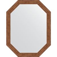 Зеркало Evoform Octagon 54x69 в багетной раме - Сухой тростник 51 мм арт-BY 7014 — фото 1, Зеркала в ванную комнату
