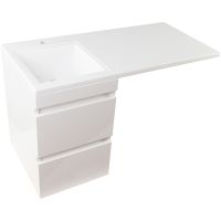 Тумба под раковину Style Line Даллас Люкс Plus 100 подвесная Белая арт-СС-00002349 — фото 2, Тумбы под раковину