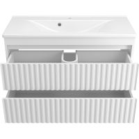 Тумба с раковиной Brevita Balaton 100 подвесная Белая матовая арт-УТ000014503 — фото 3, Тумбы с раковиной