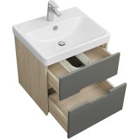 Тумба под раковину Aquaton Оливия 55 подвесная Грей Дуб ойстер арт-1A254201OLUG0 — фото 2, Тумбы под раковину