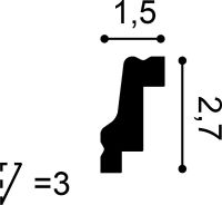 Карниз Orac Decor 2000x15x27 мм арт-CB530N — фото 2, Карнизы