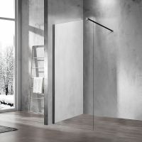 Душевая перегородка Vincea Walk-In 60 профиль Черный стекло прозрачное арт-VSW-1H600CLB — фото 1, Душевые перегородки