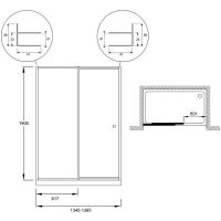 Душевая дверь Jacob Delafon Serenity 140 профиль Хром стекло прозрачное арт-E14C140-GA — фото 3, Раздвижные душевые двери