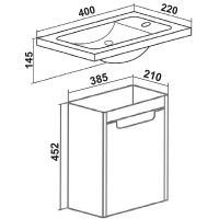 Тумба под раковину Runo Микра 40 R подвесная Белая арт-00000001078 — фото 5, Тумбы под раковину