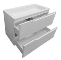 Тумба с раковиной Эстет Kare Luxe 80 подвесная Белая арт-ФР-00005715 — фото 3, Тумбы с раковиной