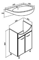 Тумба под раковину Runo Уют 55 Белая арт-00000000066 — фото 3, Тумбы под раковину