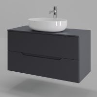 Тумба с раковиной Orange Line 100 подвесная Графит матовый арт-Li-100TugMDF+B05-520W — фото 2, Тумбы с раковиной