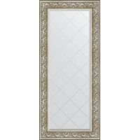 Зеркало Evoform Exclusive-G 160х70 с гравировкой в багетной раме - Барокко серебро 106 мм арт-BY 4166 — фото 1, Зеркала в ванную комнату