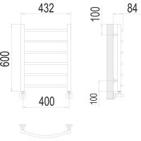 Водяной полотенцесушитель Terminus Классик П6 400x600 Хром, нижнее подключение, G 1/2" ВР арт-4670078530202 — фото 4, Водяные полотенцесушители