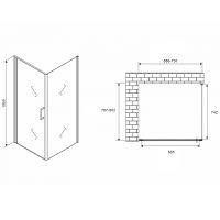 Душевой уголок Abber Sonnenstrand 70х80 профиль Хром стекло матовое арт-AG04070M-S80M — фото 4, Прямоугольные душевые уголки