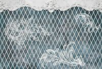 Фреска Ortograf Splendo 31718 Фактура флок FLK Флизелин (4*2,7) Бирюзовый/Белый, Вензель/Ромб арт-31718 (флок FLK) — фото 2, Фрески