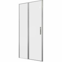 Душевая дверь Allen Brau Priority 100 профиль Серебро браш стекло прозрачное арт-3.31029.BA — фото 2, Распашные душевые двери