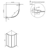 Душевой уголок Migliore Aurelia 90x90 профиль Золото стекло матовое арт-22657 — фото 2, Душевые уголки четверть круга