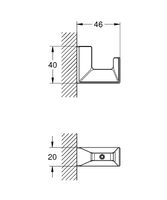 Крючок Grohe Selection Cube Хром арт-40782000 — фото 2, Крючки для полотенец