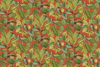 Фреска Ortograf Oasis 32721 Фактура флок FLK Флизелин (4*2,7) Красный/Зеленый, Листья/Птицы арт-32721 (флок FLK) — фото 2, Фрески