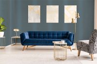 Обои Marburg Papis Loveday Винил на флизелине (0,7*10,05) Бирюзовый/Золото, Линии/Полоса/Рогожка арт-33748 — фото 3, Обои для стен