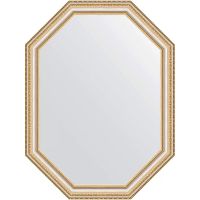 Зеркало Evoform Octagon 61х81 в багетной раме - Золотые бусы на серебре 60 мм арт-BY 7051 — фото 1, Зеркала в ванную комнату